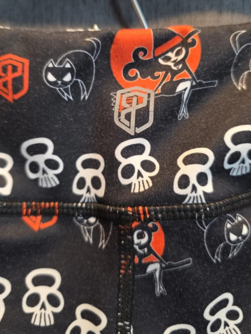 Born Primitive Witch and Skull Kettlebell Halloween Shorts